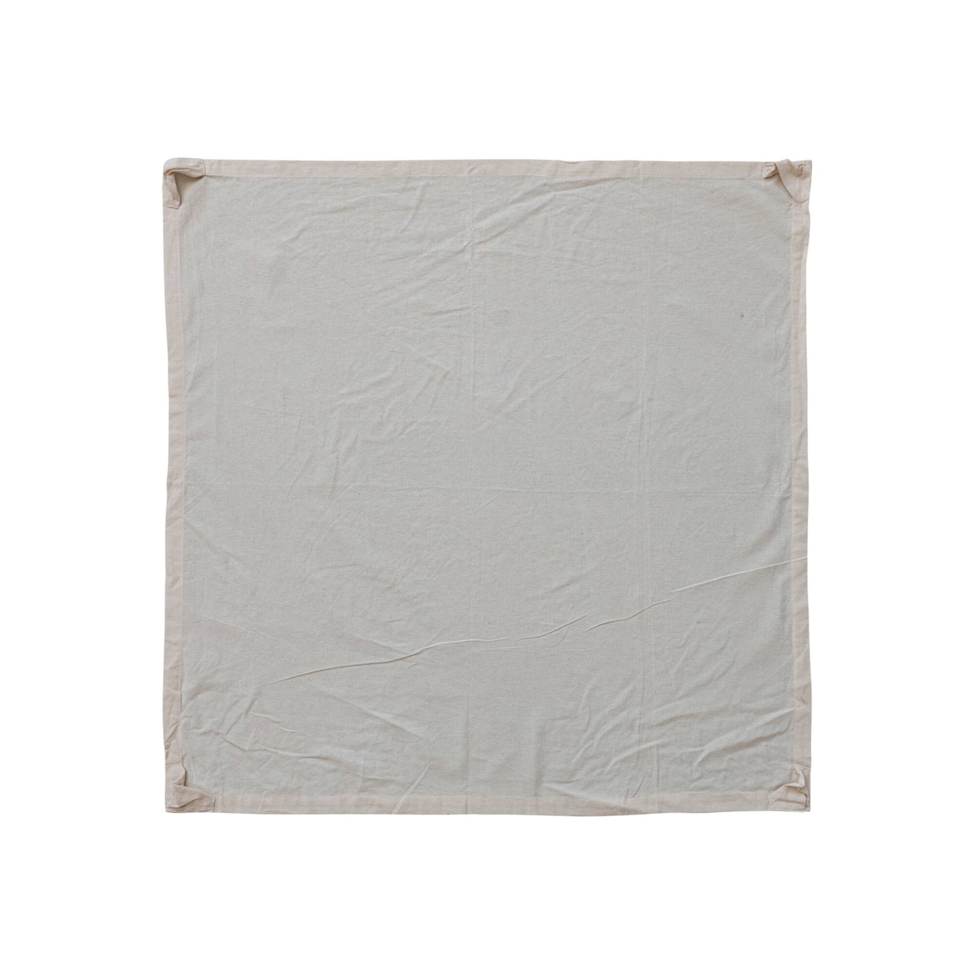 Hello Honey® 43.5" Natural Reclaimed Cotton Crocheted & Teakwood Teepee with Mat